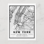 New York NY USA Travel City Map Briefkaart (Voorkant)
