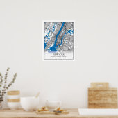New York NY USA Travel City Map Poster (Keuken)