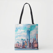New York, NY, VS. Uitzichten op grote wolkenkrabbe Tote Bag (Voorkant)