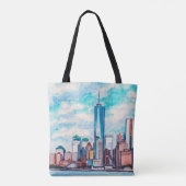 New York, NY, VS. Uitzichten op grote wolkenkrabbe Tote Bag (Achterkant)