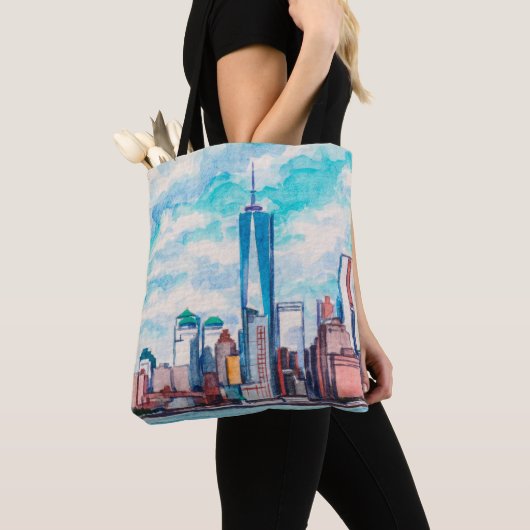 New York, NY, VS. Uitzichten op grote wolkenkrabbe Tote Bag (Dichtbij)