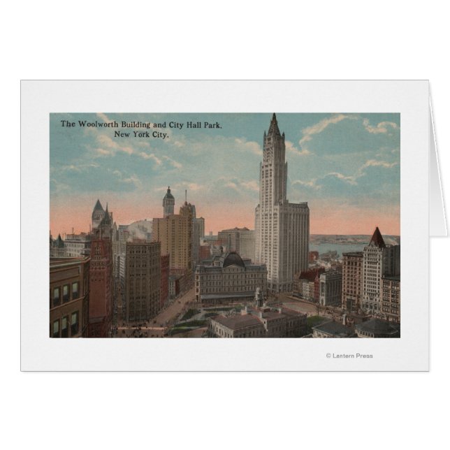 New York, NY - Woolworth Building en City Hall (Voorkant Horizontaal)