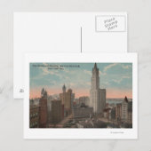 New York, NY - Woolworth Building en City Hall Briefkaart (Voorkant / Achterkant)