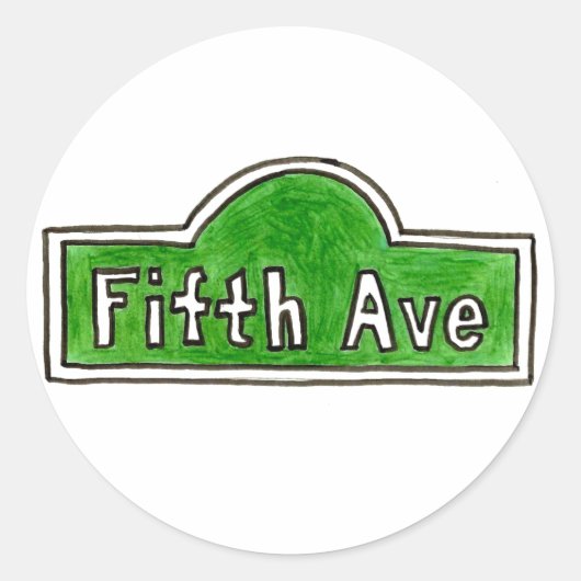 New York NYC 5th Fifth Avenue Street Sign Stickers (Voorkant)