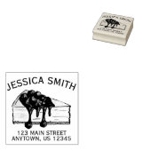 New York NYC Cherry Cheesecake Slice-adres Rubberstempel (Gestempeld)