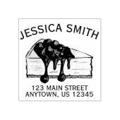 New York NYC Cherry Cheesecake Slice-adres Rubberstempel (Afrduk)