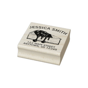 New York NYC Cherry Cheesecake Slice-adres Rubberstempel