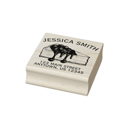 New York NYC Cherry Cheesecake Slice-adres Rubberstempel (Stempel)