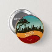 New York NYC City Skyline Retro Button (Voorkant /achterkant)
