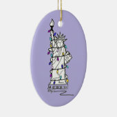 New York NYC Kerstmis Hanukkah Vrijheidsbeeld Keramisch Ornament (Rechts)
