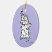 New York NYC Kerstmis Hanukkah Vrijheidsbeeld Keramisch Ornament (Links)