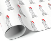 New York NYC KerstSkyscraper Santa Holiday Cadeaupapier (Rol Hoek)