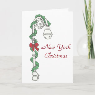 New York NYC Light Streetlight kerstfeestdag Feestdagen Kaart