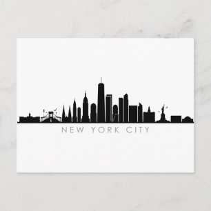 NEW YORK NYC Manhatten USA City Skyline Silhouette Briefkaart