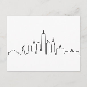 NEW YORK NYC Manhatten USA City Skyline Silhouette Briefkaart