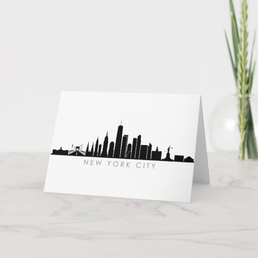 NEW YORK NYC Manhatten USA City Skyline Silhouette Kaart (Voorkant)