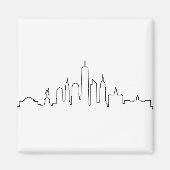 NEW YORK NYC Manhatten USA City Skyline Silhouette Magneet (Voorkant)