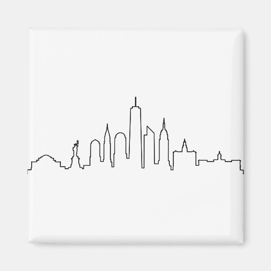 NEW YORK NYC Manhatten USA City Skyline Silhouette Magneet (Voorkant)