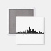 NEW YORK NYC Manhatten USA City Skyline Silhouette Magneet (Voorkant / Achterkant)