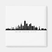 NEW YORK NYC Manhatten USA City Skyline Silhouette Magneet (Voorkant)