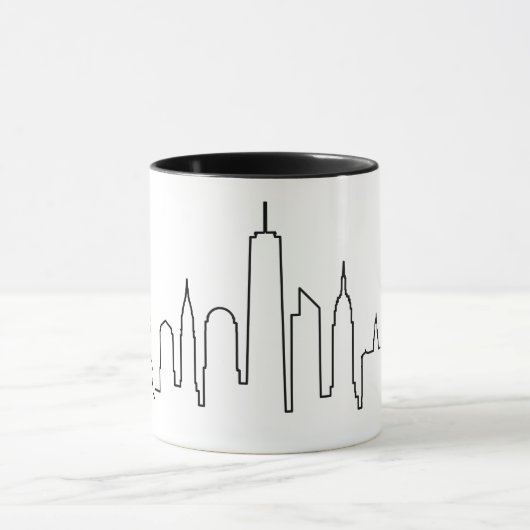NEW YORK NYC Manhatten USA City Skyline Silhouette Mok (Midden)