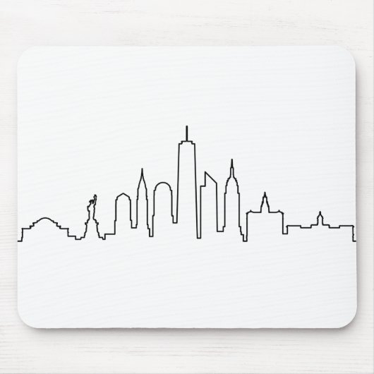 NEW YORK NYC Manhatten USA City Skyline Silhouette Muismat (Voorkant)