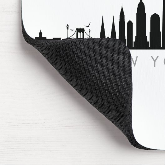 NEW YORK NYC Manhatten USA City Skyline Silhouette Muismat (Hoek)