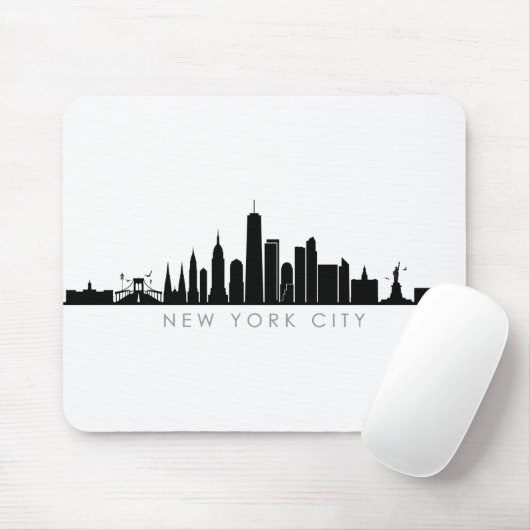 NEW YORK NYC Manhatten USA City Skyline Silhouette Muismat (Met muis)