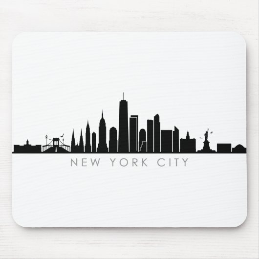 NEW YORK NYC Manhatten USA City Skyline Silhouette Muismat (Voorkant)