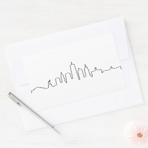 NEW YORK NYC Manhatten USA City Skyline Silhouette Rechthoekige Sticker