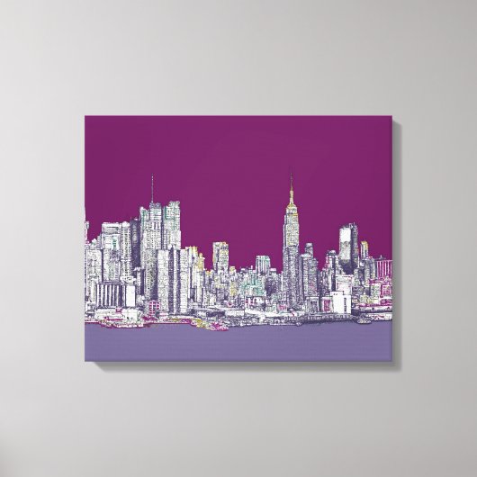 New York NYC paarse Canvas Afdruk (Voorkant)
