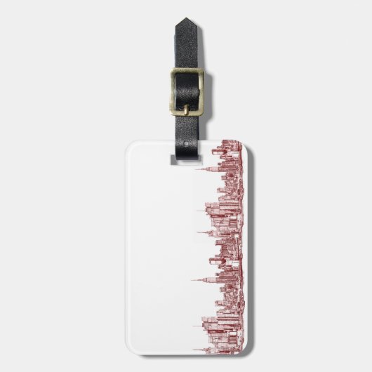 New York NYC red Bagagelabel (Voorkant verticaal)