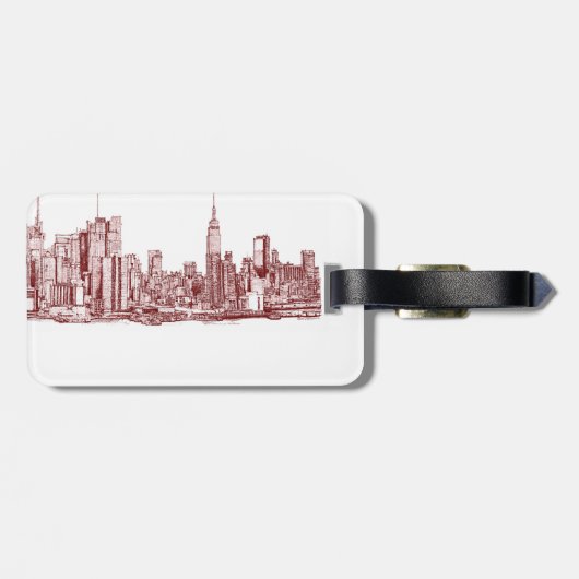 New York NYC red Bagagelabel (Achterkant horizontaal)