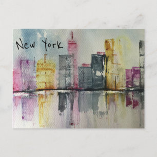New York NYC Skyline Cityscape original artwork Briefkaart