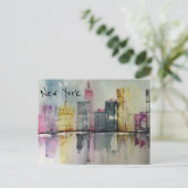 New York NYC Skyline Cityscape original artwork Briefkaart (Staand voorkant)