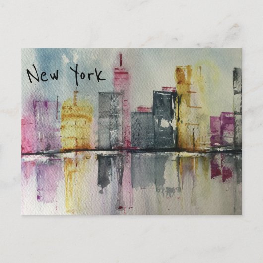 New York NYC Skyline Cityscape original artwork Briefkaart (Voorkant)