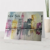 New York NYC Skyline Cityscape original artwork Kaart (Voorkant)