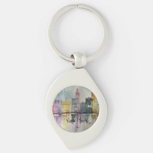 New York NYC Skyline Cityscape original artwork Sleutelhanger