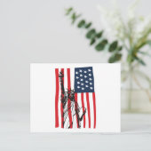 New York NYC Status of Liberty USA America Flag Briefkaart (Staand voorkant)