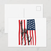 New York NYC Status of Liberty USA America Flag Briefkaart (Voorkant / Achterkant)