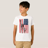 New York NYC Status of Liberty USA America Flag T-shirt (Voorkant volledig)