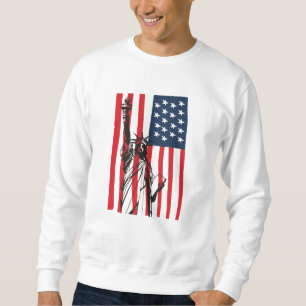 New York NYC Status of Liberty USA America Flag Trui