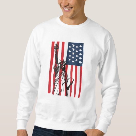 New York NYC Status of Liberty USA America Flag Trui (Voorkant)