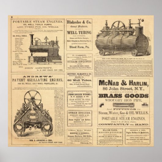 New York Oil Advertisements Poster (Voorkant)