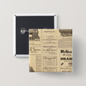 New York Oil Advertisements Vierkante Button 5,1 Cm (Voorkant /achterkant)