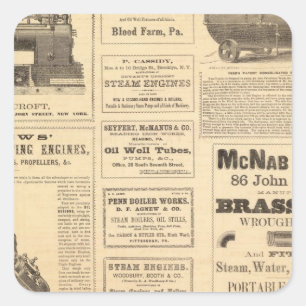 New York Oil Advertisements Vierkante Sticker