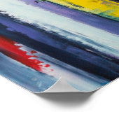 'New York' olieschilderij, een nachtelijk uitzicht Poster (Hoek)