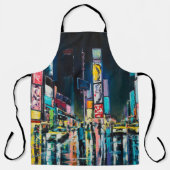 'New York' olieschilderij, een nachtelijk uitzicht Schort (Voorkant)