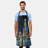 'New York' olieschilderij, een nachtelijk uitzicht Schort (Gedragen)