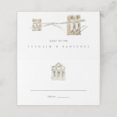 New York Openbare Bibliotheek NYC Bruiloft Plaatskaartje (Buitenkant ongevouwen)